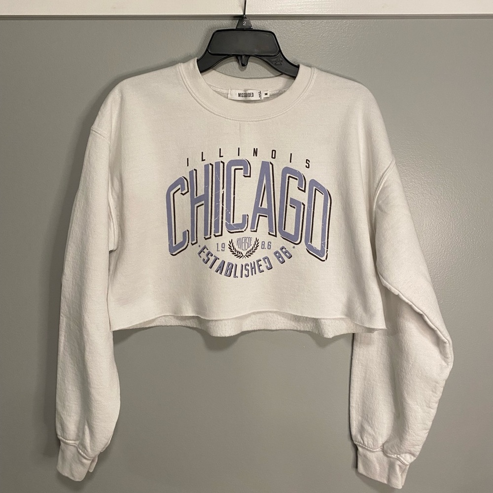 SOLD Missguided Chicago cropped sweatshirt